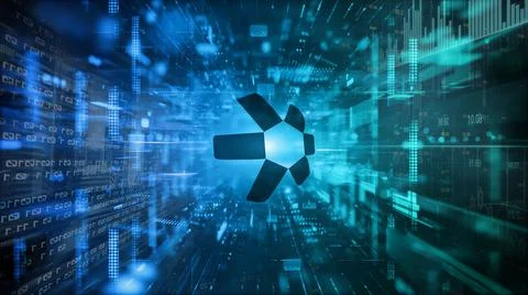 3D rendering cryptocurrency coin on colorful background, cryptocurrency conce Stock Illustration