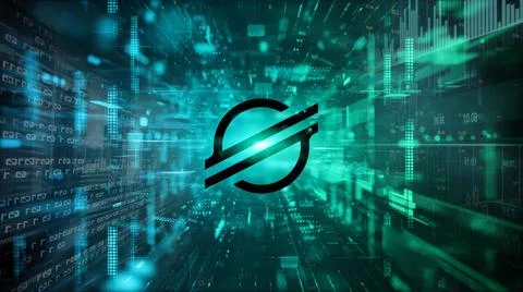 3D rendering cryptocurrency coin on colorful background, cryptocurrency conce Stock Illustration