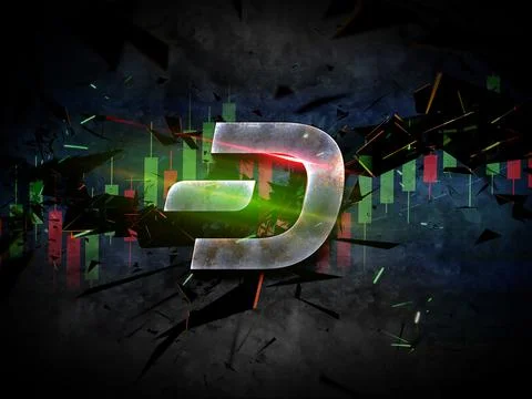 3D rendering cryptocurrency coin on colorful background, cryptocurrency conce Stock Illustration