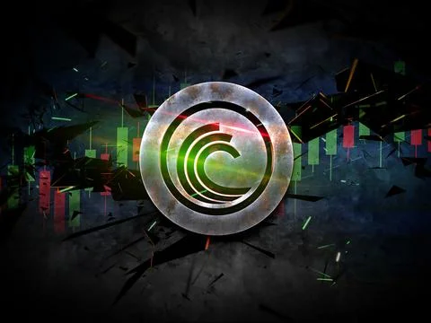 3D rendering cryptocurrency coin on colorful background, cryptocurrency conce Stock Illustration