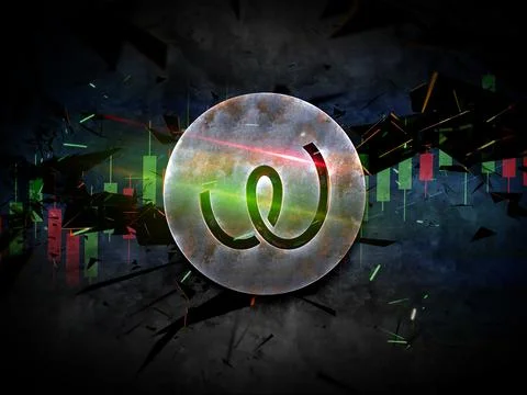 3D rendering cryptocurrency coin on colorful background, cryptocurrency conce Stock Illustration