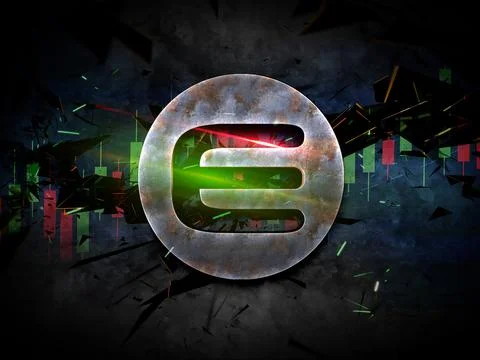 3D rendering cryptocurrency coin on colorful background, cryptocurrency conce Stock Illustration