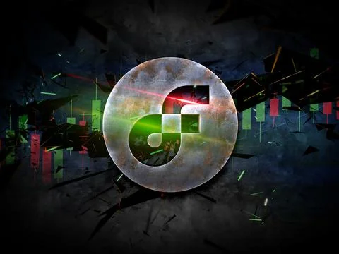 3D rendering cryptocurrency coin on colorful background, cryptocurrency conce Illustrazione stock