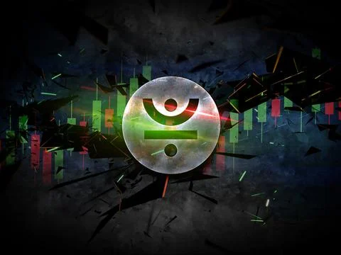 3D rendering cryptocurrency coin on colorful background, cryptocurrency conce Stock Illustration