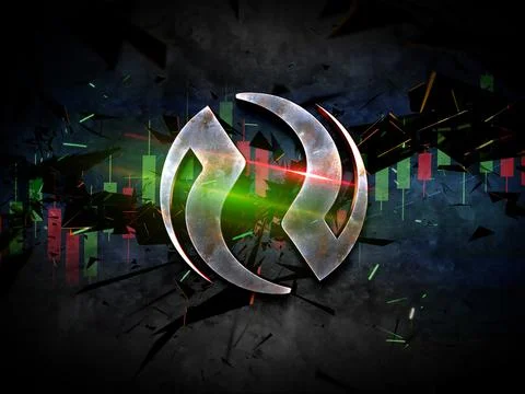 3D rendering cryptocurrency coin on colorful background, cryptocurrency conce Stock Illustration