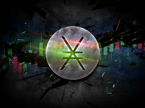 3D rendering cryptocurrency coin on colorful background, cryptocurrency conce Stock Illustration