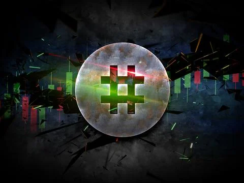 3D rendering cryptocurrency coin on colorful background, cryptocurrency conce Stock Illustration