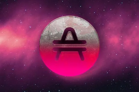 3D rendering cryptocurrency coin on colorful background, cryptocurrency conce Illustrazione stock