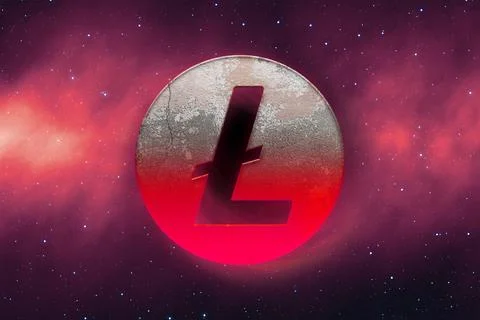 3D rendering cryptocurrency coin on colorful background, cryptocurrency conce Stock Illustration