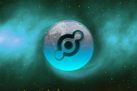 3D rendering cryptocurrency coin on colorful background, cryptocurrency conce Stock Illustration
