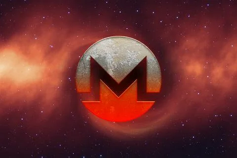 3D rendering cryptocurrency coin on colorful background, cryptocurrency conce Stock Illustration