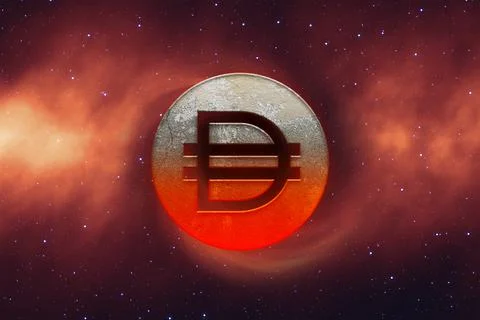 3D rendering cryptocurrency coin on colorful background, cryptocurrency conce Stock Illustration