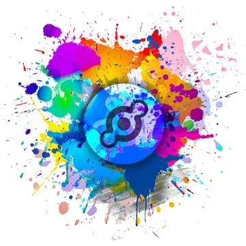 3D rendering cryptocurrency coin on colorful background, cryptocurrency conce Stock Illustration