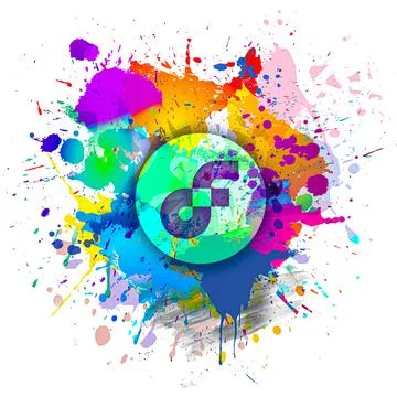 3D rendering cryptocurrency coin on colorful background, cryptocurrency conce Stock Illustration