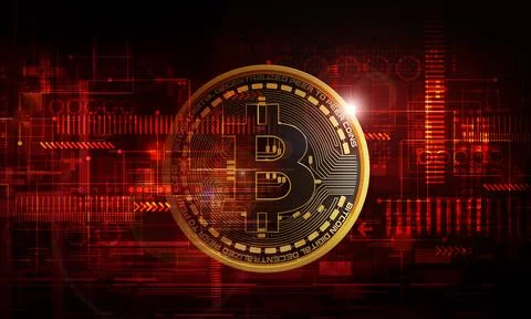 3D rendering cryptocurrency coin on colorful background, cryptocurrency conce Stock Illustration