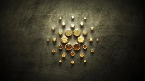3D rendering cryptocurrency coin on colorful background, cryptocurrency conce Illustrazione stock