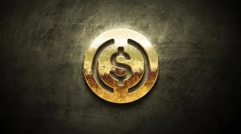 3D rendering cryptocurrency coin on colorful background, cryptocurrency conce Illustrazione stock