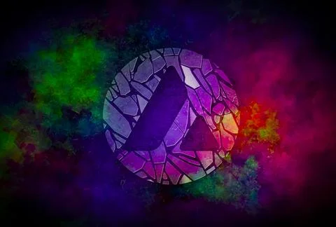 3D rendering cryptocurrency on colorful background, cryptocurrency concept 3D Stock Illustration