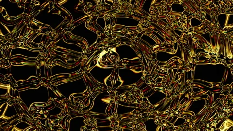 3d rendering of the crystal distortion gold wave grid Stock Footage 155512578