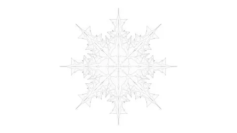 3d rendering of a crystal snowflake isolated on white background Stock Illustration