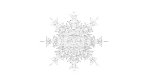 3d rendering of a crystal snowflake isolated on white background Stock Illustration