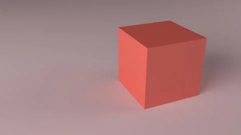 3d rendering cube-box cream background Stock-Illustration