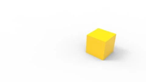 3d rendering of a cube box square isolated in a white studio enviroment Stock Illustration