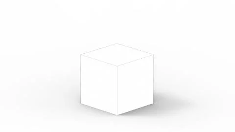 3d rendering of a cube box square isolated in a white studio enviroment Illustrazione stock