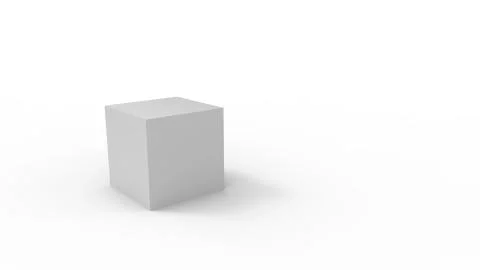3d rendering of a cube box square isolated in a white studio enviroment Stock Illustration