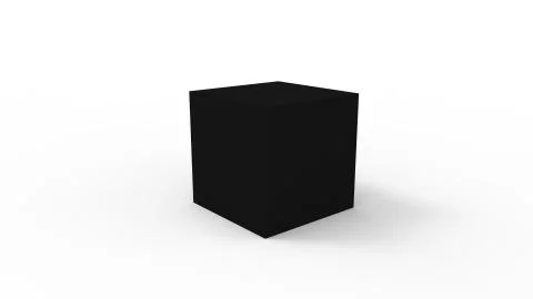 3d rendering of a cube box square isolated in a white studio enviroment Stock Illustration
