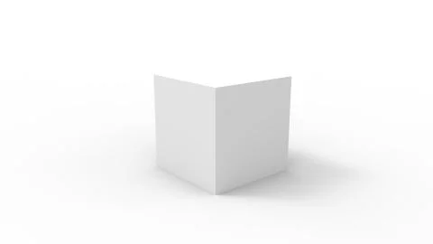3d rendering of a cube box square isolated in a white studio enviroment Stock Illustration