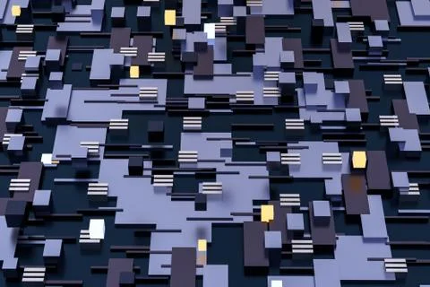 3d rendering, cubes board space, fantasy world Stock Photos