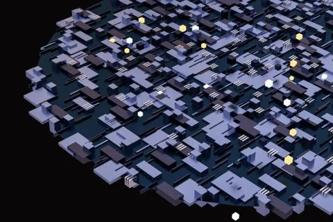 3d rendering, cubes board space, fantasy world Stock Photos