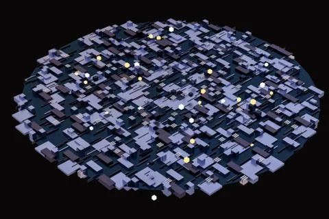 3d rendering, cubes board space, fantasy world Stock Photos
