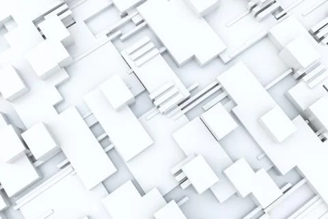 3d rendering, cubes board structure, circuit background Stockillustratie