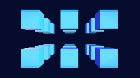 3d rendering cubes geometric polygonal rotation on left. Video stock 114963066