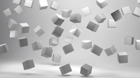 3D Rendering of Cubes on white Illustrazione stock