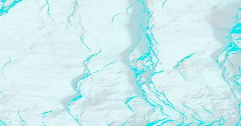 3d rendering. Cubic embossed surface with neon glow. Abstract background for Stockillustratie