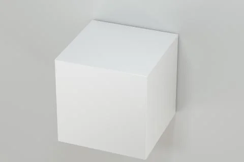 3d rendering, the cubic platform in the white empty room. Stock Illustration