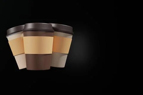 3d  rendering cup with coffe beans Stock Illustration
