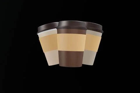 3d  rendering cup with coffe beans Stock Illustration
