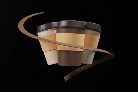 3d  rendering cup with coffe beans Stock-Illustration