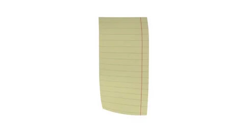 3D rendering of a curved note paper on a plain background Stock Footage 285924692