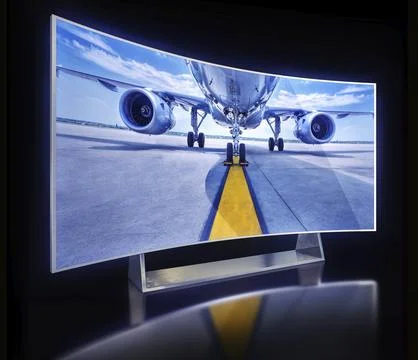 3D rendering of a curved TV Stock Illustration