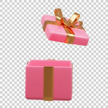 3D rendering  cute gift box Stock Illustration