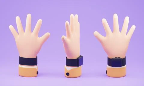 3D rendering cute hand Stock Illustration