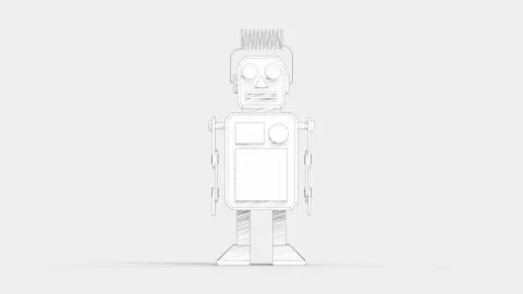 3d rendering of a cute robot isolated in a studio background Stock Illustration