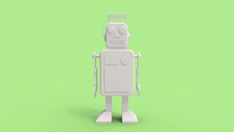 3d rendering of a cute robot isolated in a studio background Stock Illustration