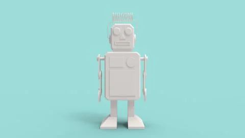 3d rendering of a cute robot isolated in a studio background Stock Illustration