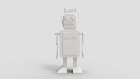 3d rendering of a cute robot isolated in a studio background Stock Illustration